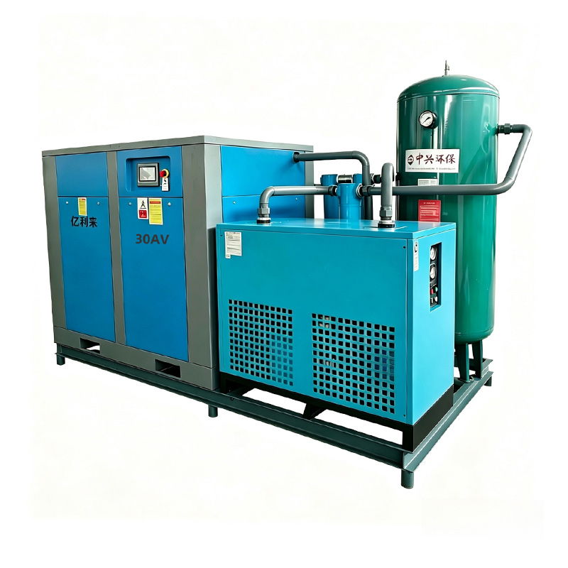 Compresseur d'air à un étage à vitesse fixe basse pression monté sur patin 22 kW