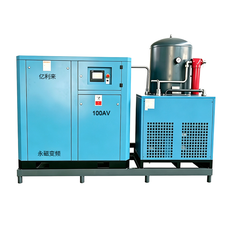 Compresseur d'air à un étage VSD basse pression monté sur patin 75 kW
